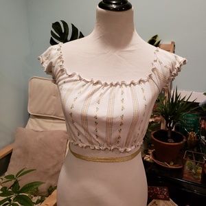 Ruffled Off The Shoulder Crop Top